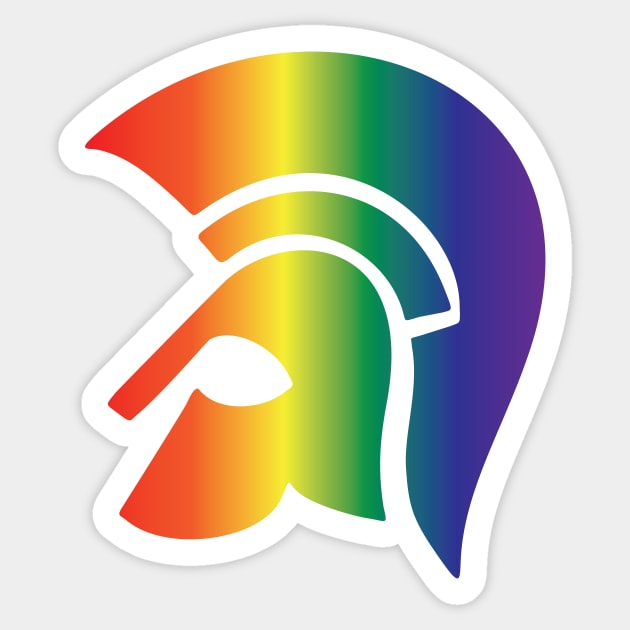 Spartan Helmet Gay Pride Sticker by XOZ